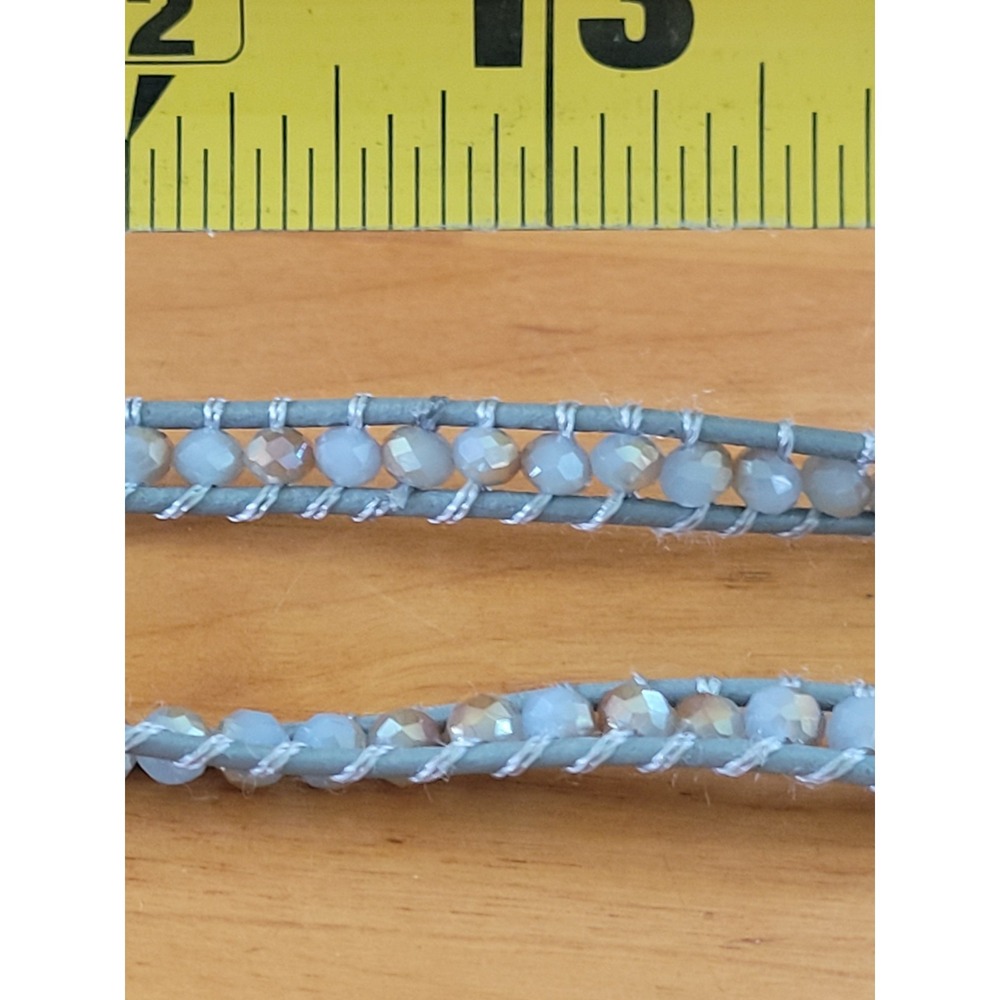 CHRISTINELLE Gray Crystal Wrap Bracelet Necklace NWT w Pouch Boho - Picture 5 of 11